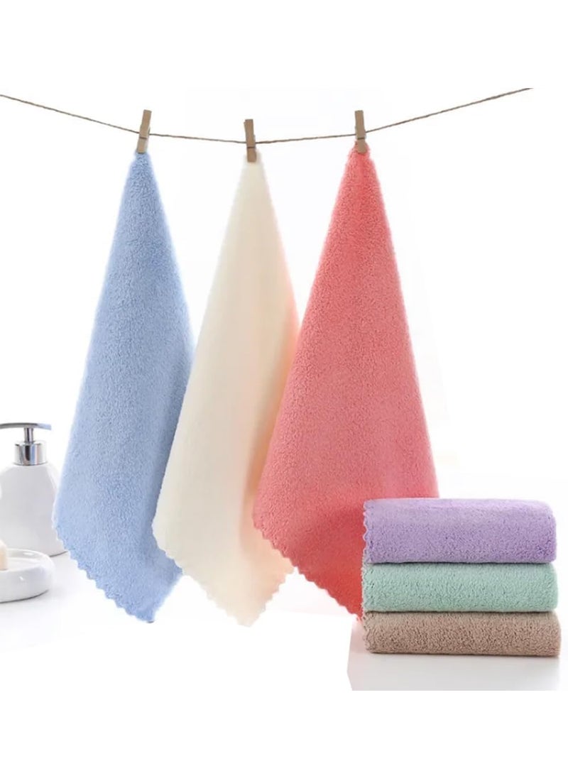 ELITEWAVE ELITEWAVE Handkerchiefs Ultra Absorbent and Super Soft Microfiber Face Towels Baby Wash Cloth Multi Purpose Fingertip Towels Soft Face Cloth Newborn BabiesWomen Girls Multicolour Pack of 6  - Image 2