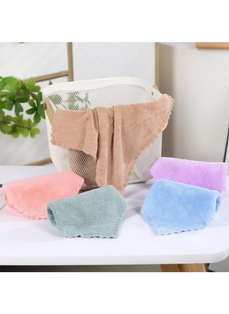 ELITEWAVE ELITEWAVE Handkerchiefs Ultra Absorbent and Super Soft Microfiber Face Towels Baby Wash Cloth Multi Purpose Fingertip Towels Soft Face Cloth Newborn BabiesWomen Girls Multicolour Pack of 6  - Image 4