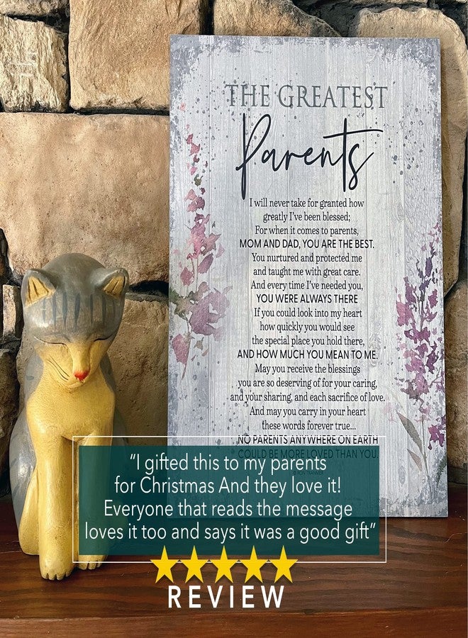 DEXSA Greatest Parents Wood Plaque - Made in the USA - 11.75 in x 15 in - Classy Vertical Frame Wall Hanging Decoration | Mom & Dad, you are the Best | Christian Family Religious Home Decor Saying - Image 3