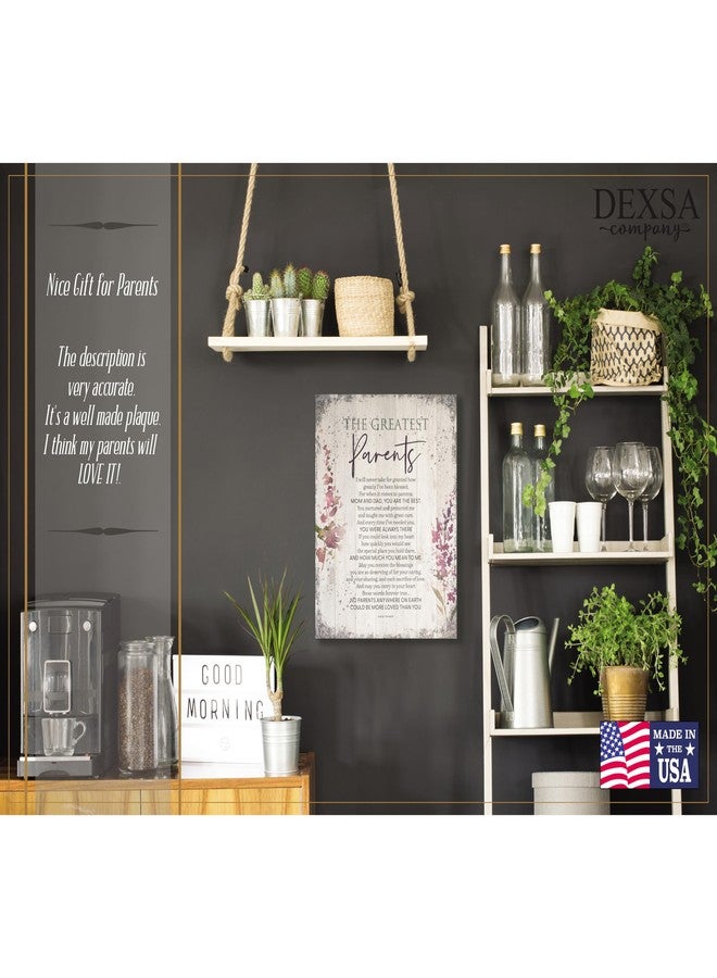 DEXSA Greatest Parents Wood Plaque - Made in the USA - 11.75 in x 15 in - Classy Vertical Frame Wall Hanging Decoration | Mom & Dad, you are the Best | Christian Family Religious Home Decor Saying - Image 5