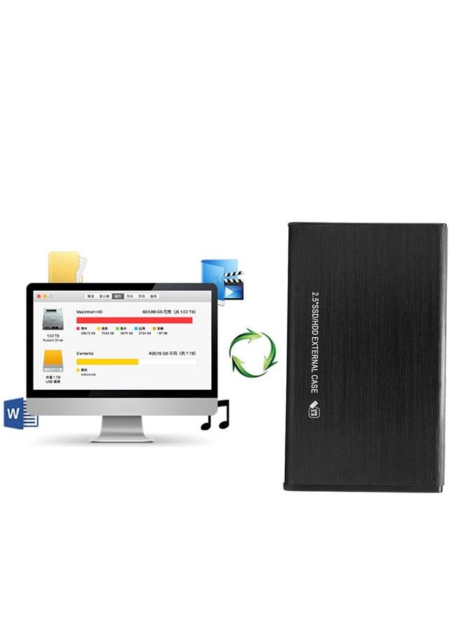 Thoraya - HTH-YP001 قرص صلب محمول USB3.0 SATA 2.5 بوصة مع صندوق قرص صلب (أسود 1 تيرابايت) - Image 1