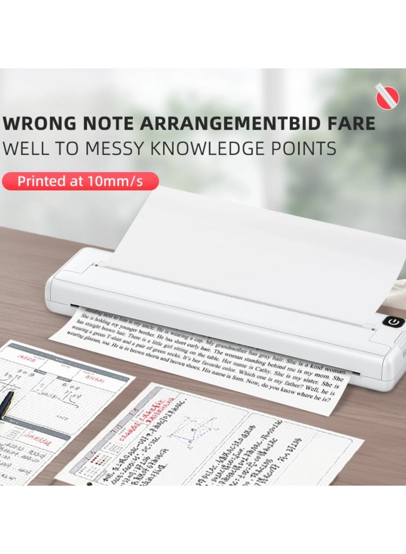 X8 Portable Thermal Printer, Supports A4 Thermal Paper, 200DPI Inkless Mobile Travel Printers for Car School Office, Mini Bluetooth Printer for Android for iOS Phone - Image 4