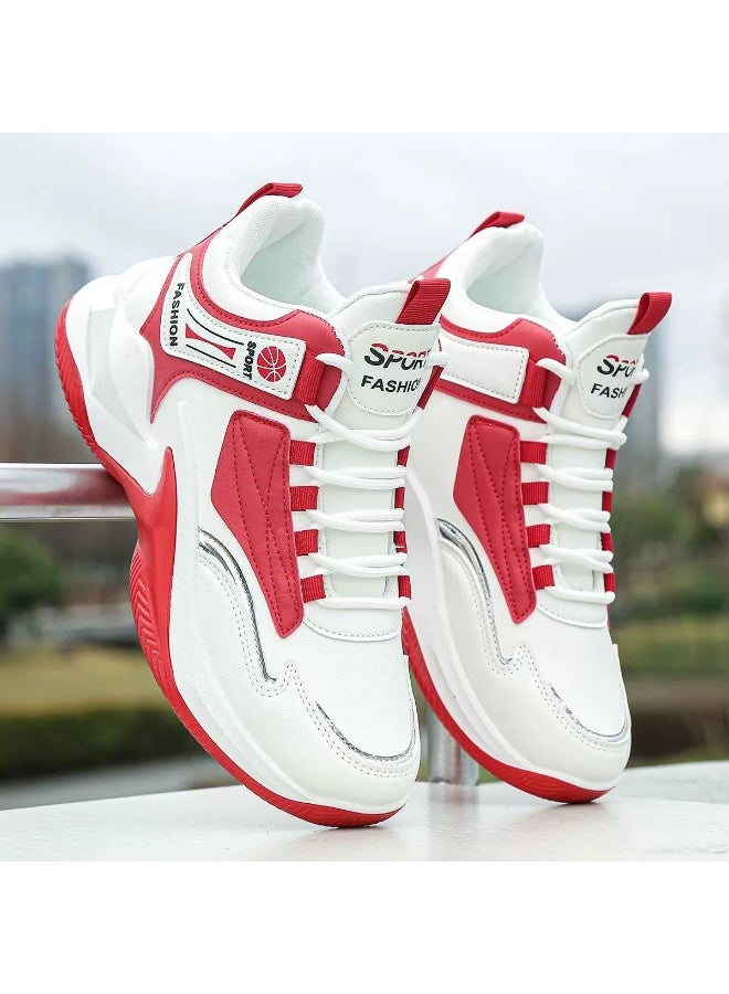 Men's Lace-up Chunky Sneakers, Athletic Shoes, Shock Absorbing And Breathable Shoes For Running Basketball Workout Gym