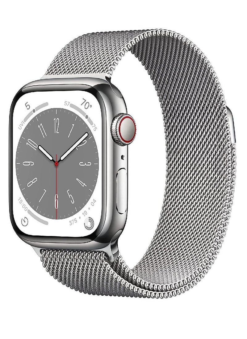 miYou Bluetooth Call Stainless Steel Milanese Loop Sports Fitness Tracker Water Resistant Smartwatch For IOS Android - Silver  - Image 1
