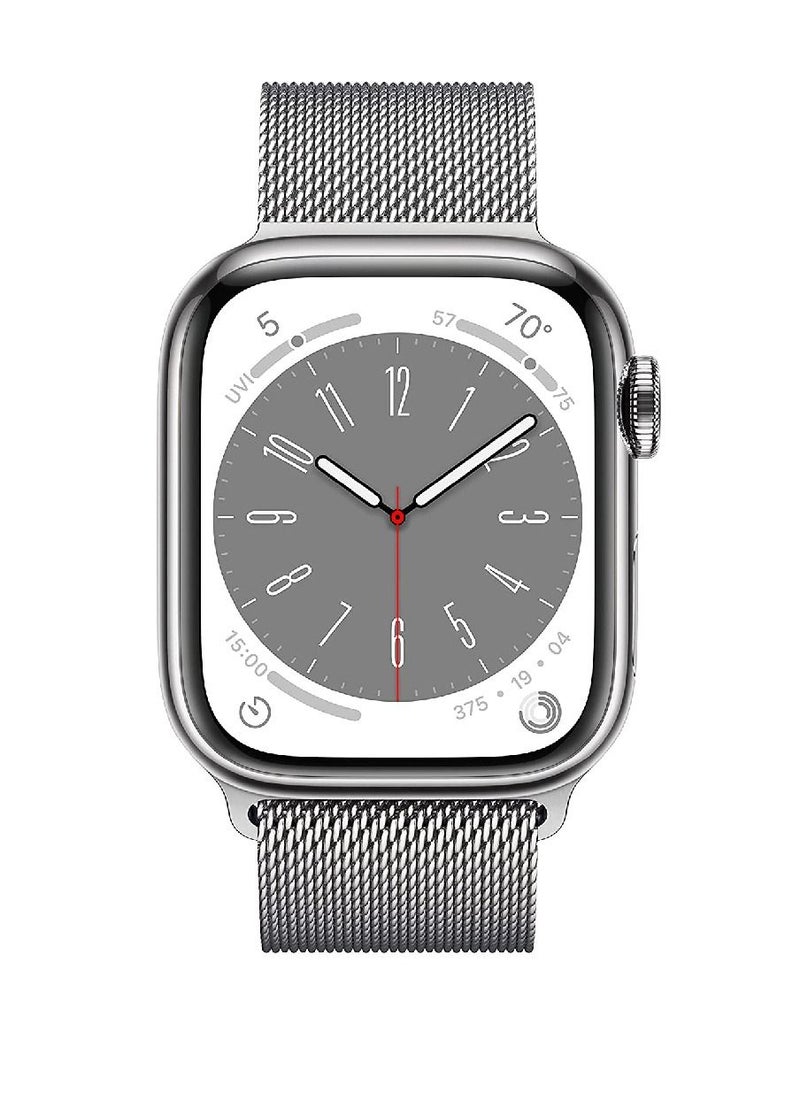 miYou Bluetooth Call Stainless Steel Milanese Loop Sports Fitness Tracker Water Resistant Smartwatch For IOS Android - Silver  - Image 2