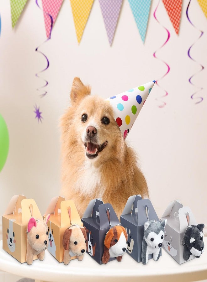 Fainne 12 Pcs Dog Party Favors Boxes with 12 Pcs Mini Plush Dog Set Adopt a Puppy Party Favors Treat Boxes Foldable Gift Puppy Theme Stuffed Animal for Birthday Supplies Decoration(Cute) - Image 3