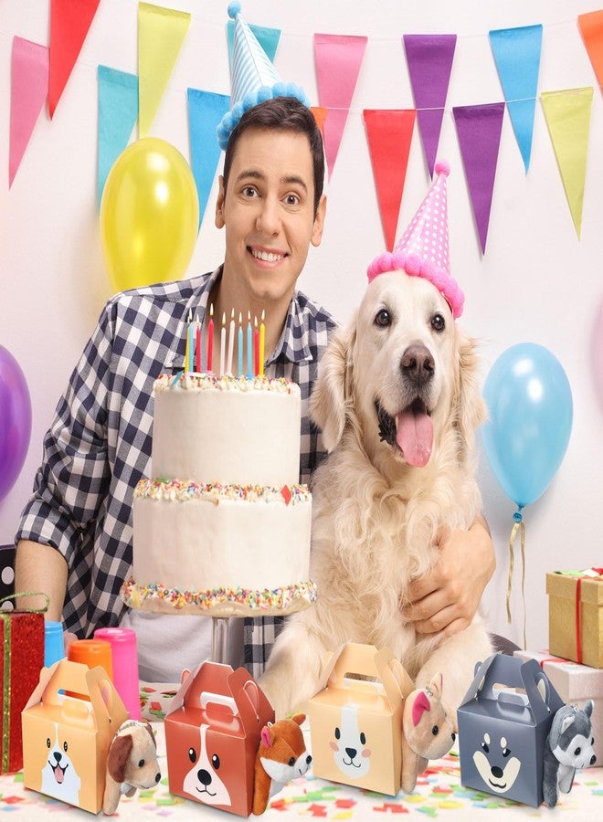 Fainne 12 Pcs Dog Party Favors Boxes with 12 Pcs Mini Plush Dog Set Adopt a Puppy Party Favors Treat Boxes Foldable Gift Puppy Theme Stuffed Animal for Birthday Supplies Decoration(Cute) - Image 5