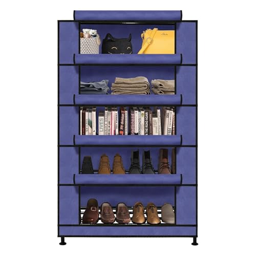 TRENDY Multipurpose Shoe Rack Cabinet 5 Layer All-in-one Storage Organizer with Dustproof Cover | Space-Saving Shoe Stand for Home, Wardrobe & Entryway - Image 2