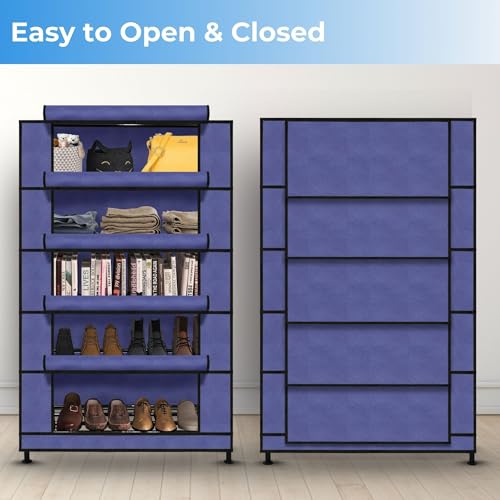 TRENDY Multipurpose Shoe Rack Cabinet 5 Layer All-in-one Storage Organizer with Dustproof Cover | Space-Saving Shoe Stand for Home, Wardrobe & Entryway - Image 3