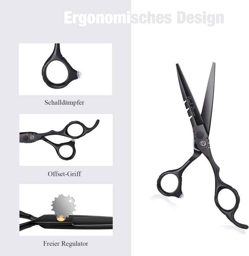 Purple Dragon Professional Japan 440C Hair Salon Cutting Shear and Barber Thinning Scissor Hairdressing Shear Set with Bag - Image 4