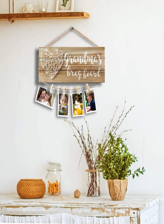 VILIGHT Grandma’s Brag Board - Gifts for Grandma from Granddaughter and Grandson - Nana Granny Picture Frame Photo Holder - 13.5x5.5 Inches - Image 3