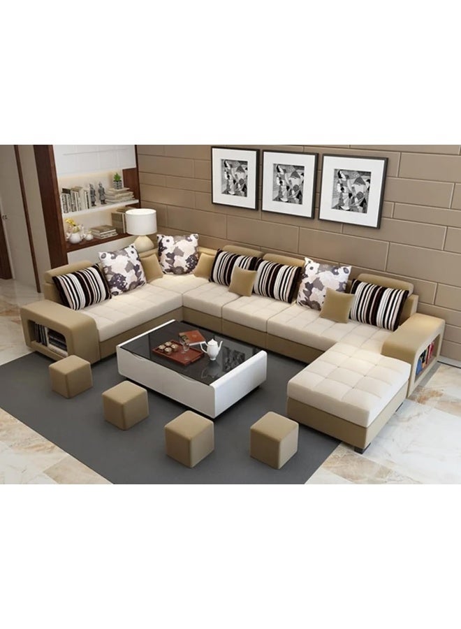Generic Comfortable and Cozy Sofa Set Modern (beige)  - Image 1