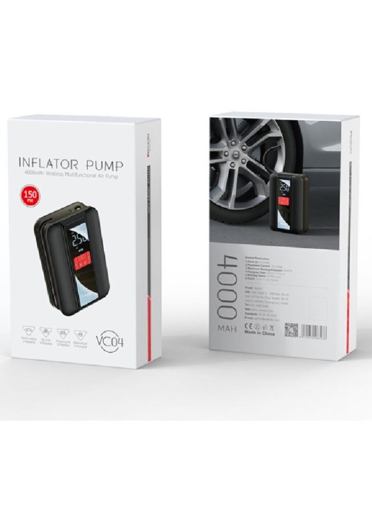 VC04 Precise Air Replenishment Portable Wireless Extra Long Endurance Car Mounted Inflation Pump - Image 5