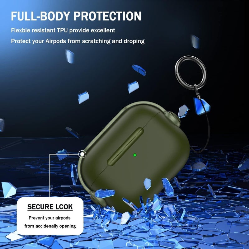ANYOGRO Compatible with AirPods Pro 3 2025 Case Cover for Women Men, Unique Musician Headset Design PC Material Protective Case with Cleaner Kit and Keychain Green - Image 5