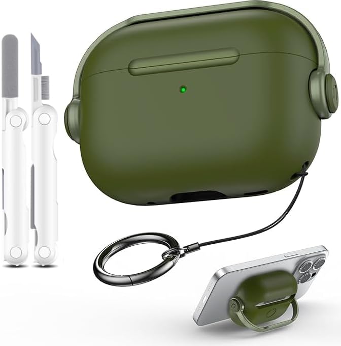 ANYOGRO Compatible with AirPods Pro 3 2025 Case Cover for Women Men, Unique Musician Headset Design PC Material Protective Case with Cleaner Kit and Keychain Green - Image 1