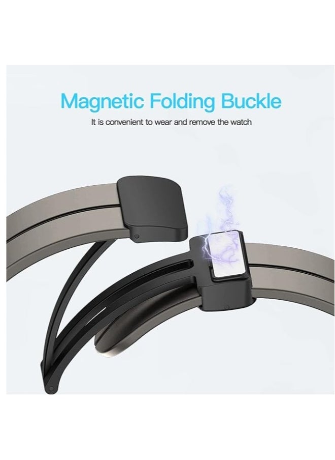 NIBEMINENT - Magnetic for Apple Watch Band 49mm 45mm 44mm  42mm Women men,Silicone Sport Strap Replacement WristBands for Apple Watch Series 9/ultra 2/8/ultra/7/SE/SE 2nd/6/5/4/3/2/1,iWatch Bands - Image 1