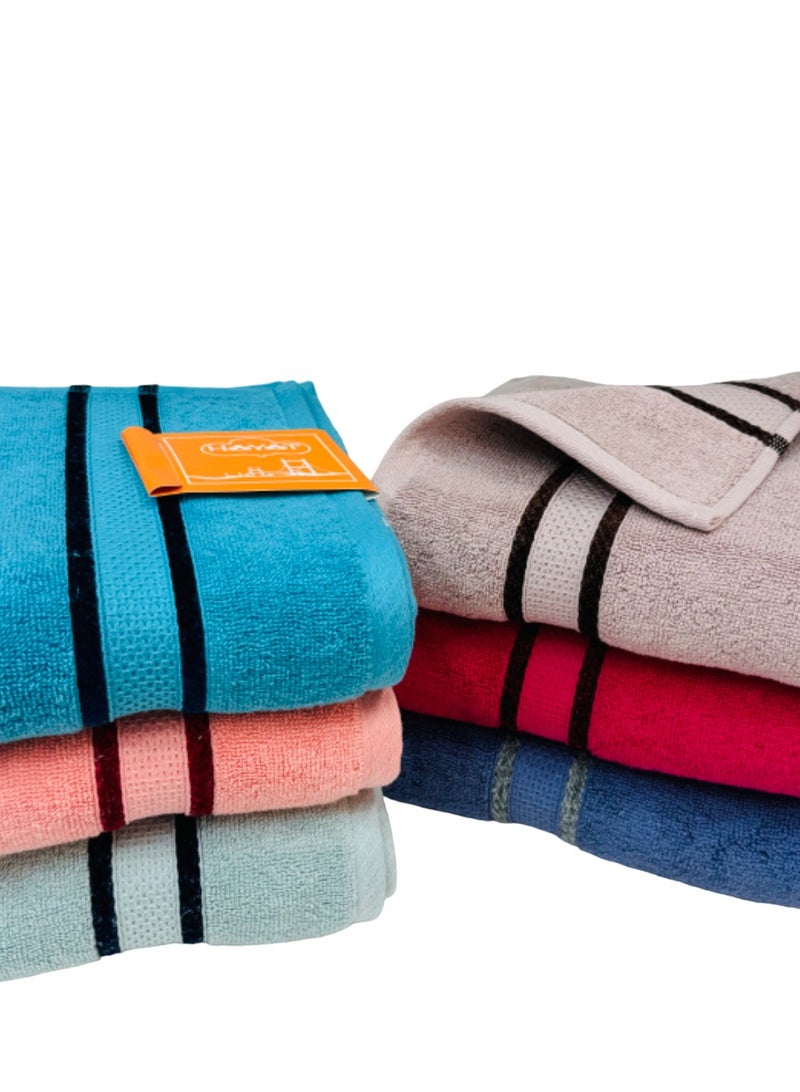 Hayat SOLID-Premium Quality 100% Cotton Hand Towels-Turkish Brand- Multipurpose Use Towels with High Absorbency- Size 50*90 cm- 6 pieces - Image 1