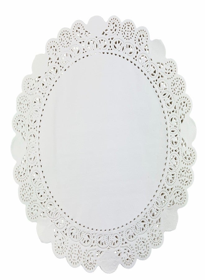 Worlds 50pc White Round Paper Doilies White Greaseproof Lace Paper Doilies 14" Inch - Image 1