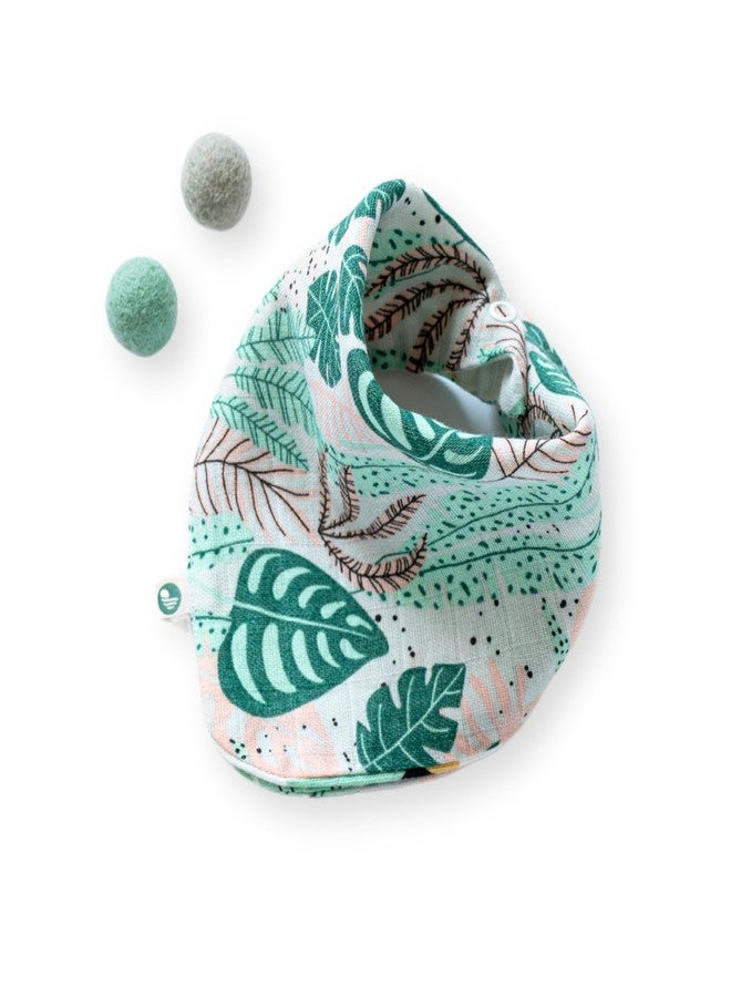 Cocoon Care Unisex Bamboo Muslin Dark Green double sided 2 in 1 Bib and Wash Cloth for Baby - Image 1