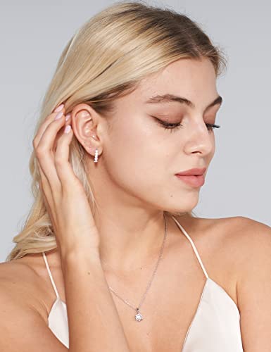 IMOLOVE Huggie earrings for women Ear Cuff Moissanite Stud Earrings Hypoallergenic Earrings for Women Sterling Silver Earrings for Women with 18K White Gold Plated Earrings-25 - Image 4