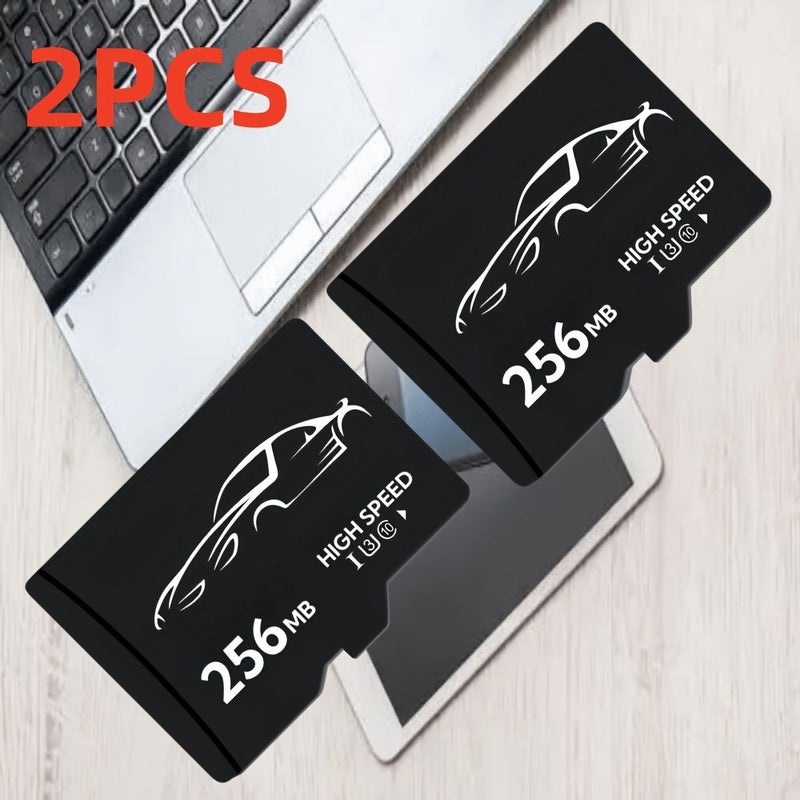 بطاقة ذاكرة TF/SD عالية السرعة 256 ميجابايت (قطعتان) للأجهزة اللوحية والهواتف المحمولة وأجهزة الكمبيوتر المحمولة والحواسيب الشخصية وأجهزة الألعاب ومشغلات الصوت - Image 1