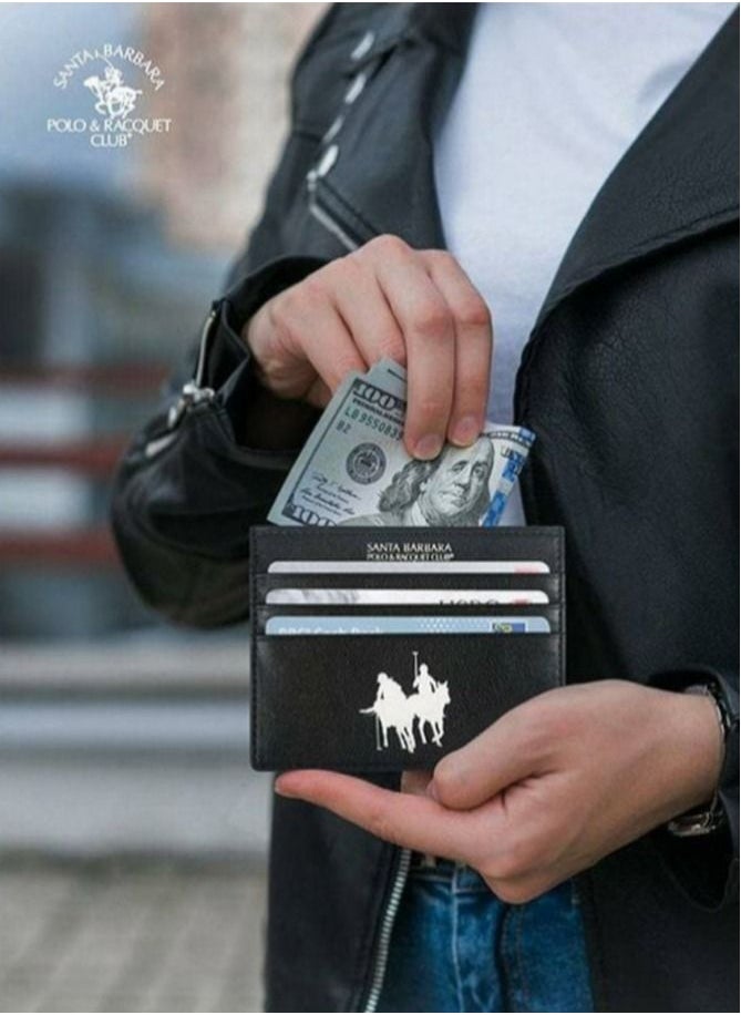 SANTA BARBARA POLO & RACQUET CLUB - Umbra Series Leather Multiple Portable Business Men Wallet, Wallet Card Holder, Credit Card Holder, Cash Holder Wallet, Stylish and Functional - Brown - Image 1