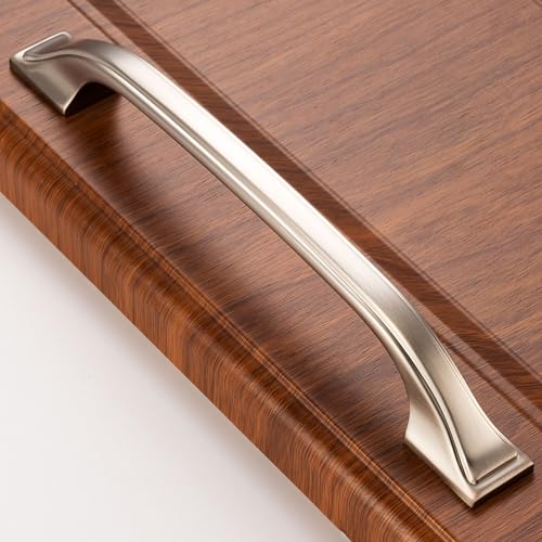 BEROSSA 10 Pack Brushed Nickel Cabinet Pulls 5 Inch Satin Nickel Cabinet Handles Nickel Hardware for Kitchen Cabinets 8222 Drawers Bedroom Dresser Bathroom Vanity Cupboard - Image 1
