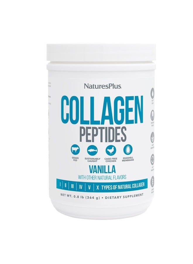 Nature's Plus ببتيدات الكولاجين من ناتشرز بلس، فانيلا - 0.8 رطل مسحوق - صحة الشعر والبشرة والأظافر والمفاصل، دعم جهاز المناعة - غير معدلة وراثيًا، خالية من الغلوتين - 14 حصة - Image 1