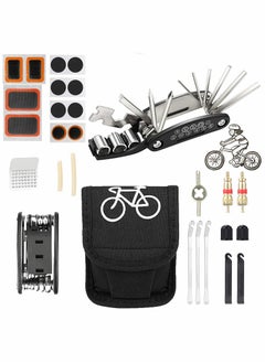16-in-1 Bike Tool Kit with Puncture Repair Kit, Tire Levers, and Multifunctional Accessories for Mountain and Road Bikes