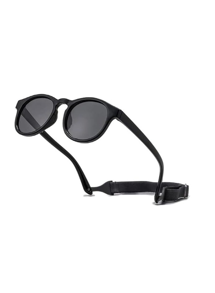 Bukela Adjustable Polarized Baby Sunglasses ， Soft Silicone Frame for Boys & Girls, 0-48 Months - Infant Outdoor Sunshade - Flexible Strap Included - Image 1