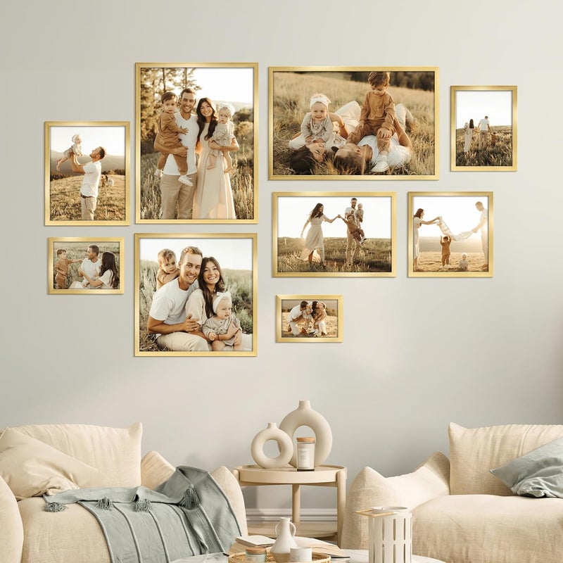 جيفت جاردن إطار الصورة Giftgarden مقاس 30 × 40 سم، إطار فردي للصور واللوحات مقاس 40 × 30 سم، إطار ملصق كبير - للتعليق الأفقي أو الرأسي فقط على الحائط، إطار صورة ذهبي - Image 5