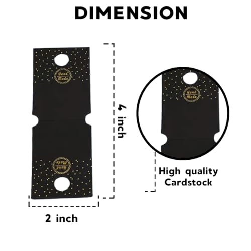 Festiko® Hair Scrunchies Display Cards (Pack of 200 Pcs, size 4 x 1.5 inches), Hair Accessories Display Cards, Jewellery Cards, Jewellery Tags for Earring & Necklace - Image 2