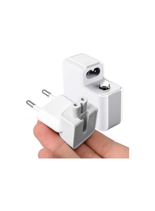 promass AC Adapter EU-Plug, Duck Head Converter Travel Charger Adapter For Mac-Book/PowerBook/Pro/Air/iPod/iPhone/iPad/iBook - White (EU~Plug) - Image 4