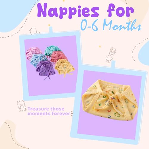 4INFANTSONLY New Born Baby's Cotton Cloth Langot, Langots for New Born 0-6 Months, Newborn Baby Cloth Diapers, Nappy For Baby Girl, Baby Boy U Shaped Washable, Reusable Nappies Multicolor (Nappy Pack of 20) - Image 4