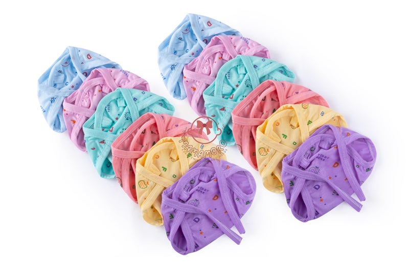 4INFANTSONLY New Born Baby's Cotton Cloth Langot, Langots for New Born 0-6 Months, Newborn Baby Cloth Diapers, Nappy For Baby Girl, Baby Boy U Shaped Washable, Reusable Nappies Multicolor (Nappy Pack of 20) - Image 5