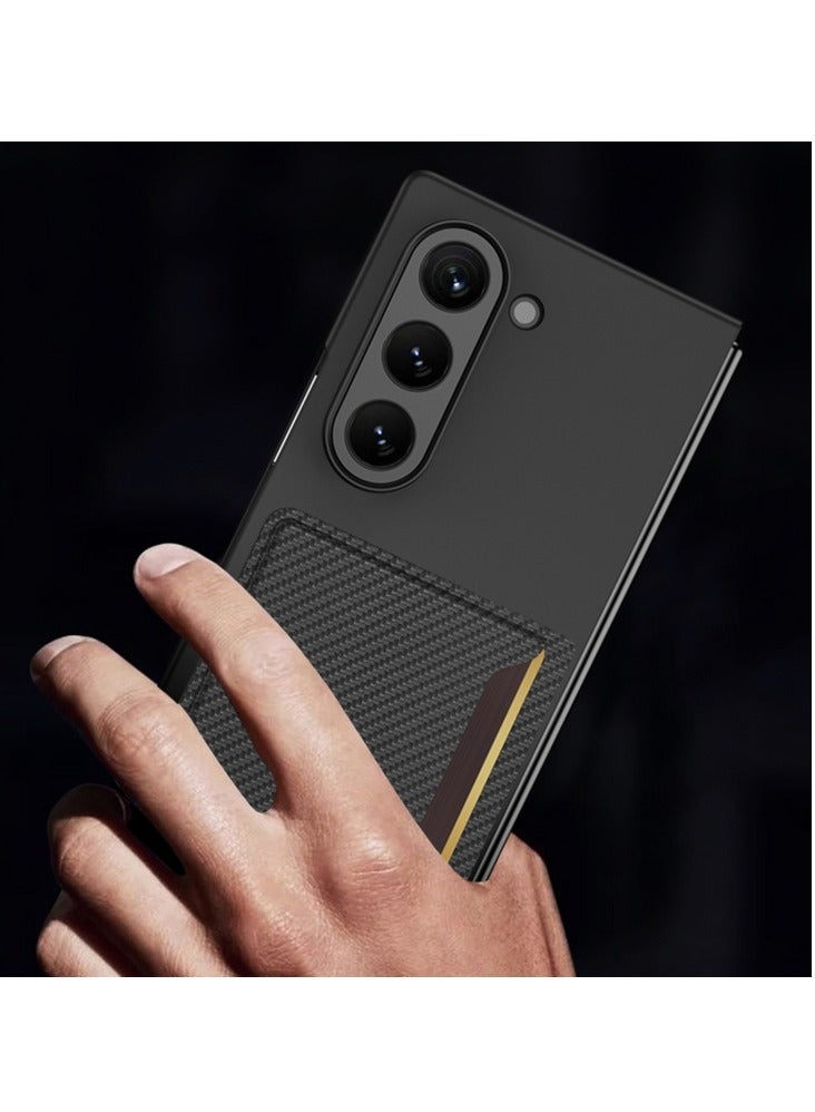 For Samsung Galaxy Z Fold 6 GKK Integrated Ultra-thin Card Slots Phone Case-Natural Titanium  - Image 5