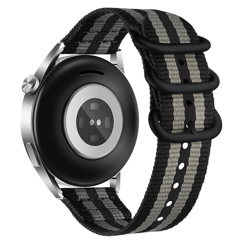 Bluejw Premium Woven Nylon Watch Strap Replacement - Durable Sport Striped Wristband for Men's Watches - Image 1
