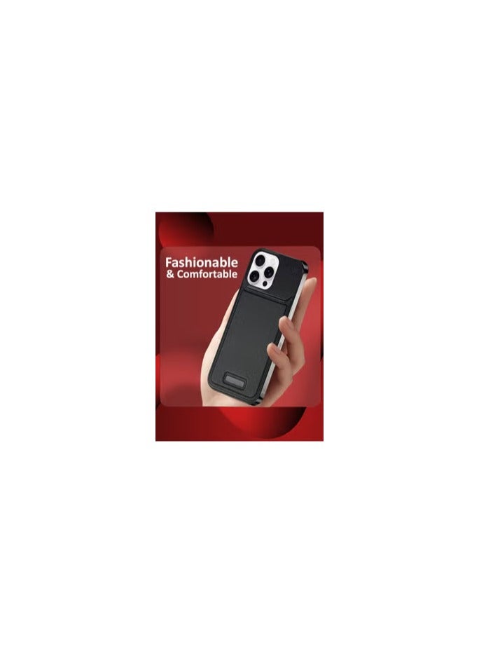 CATANES iPhone 16 Pro Max Case Leather Metal Design, Slim Lightweight Minimalist Cover - Image 2