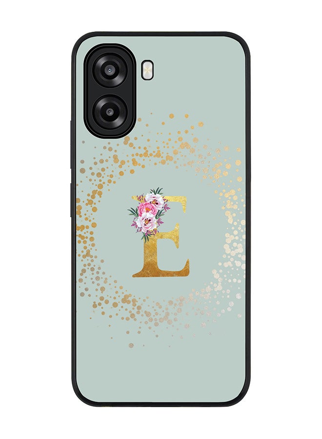 Stylizedd For Oppo A6t 5G / A6t 4G Case,Slim fit Camera Protection, Shockproof Thin Phone cover  - Custom Monogram Floral - E  (Light Grey ) - Image 1