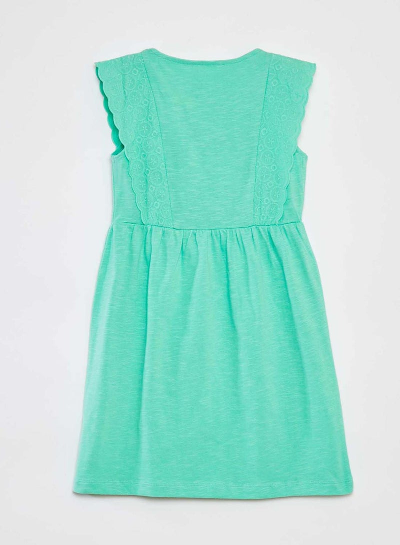 Kiabi Kids Unisex Patterned jersey dress with ruffled straps - Image 2