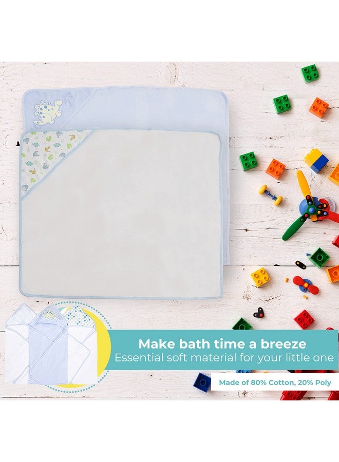 Spasilk Baby 3 Pack Soft Terry Hooded Towel Set for Newborn Boys and Girls Blue Dino, 26x30 Inch, (301-008) - Image 5