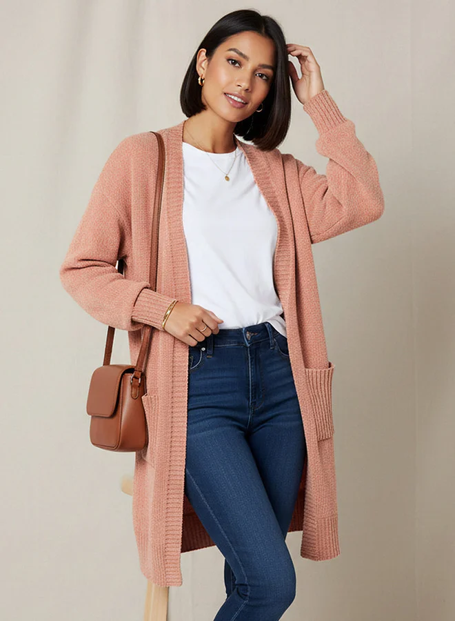 تواكستريمز 2Xtremz Longline Open Front Chenille Cardigan