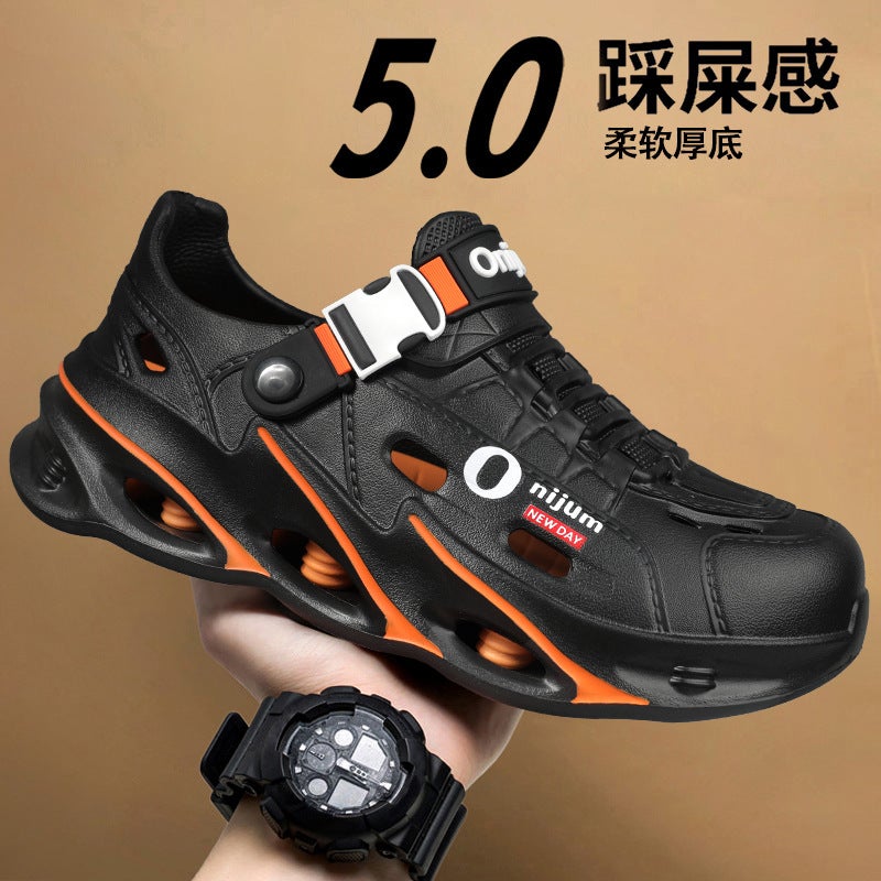 Dropshipping Douyin'S 2025 Popular Summer Outdoor Two-Wear Clogs, Breathable Beach Plastic Sandals, Men'S Slippers - Image 3