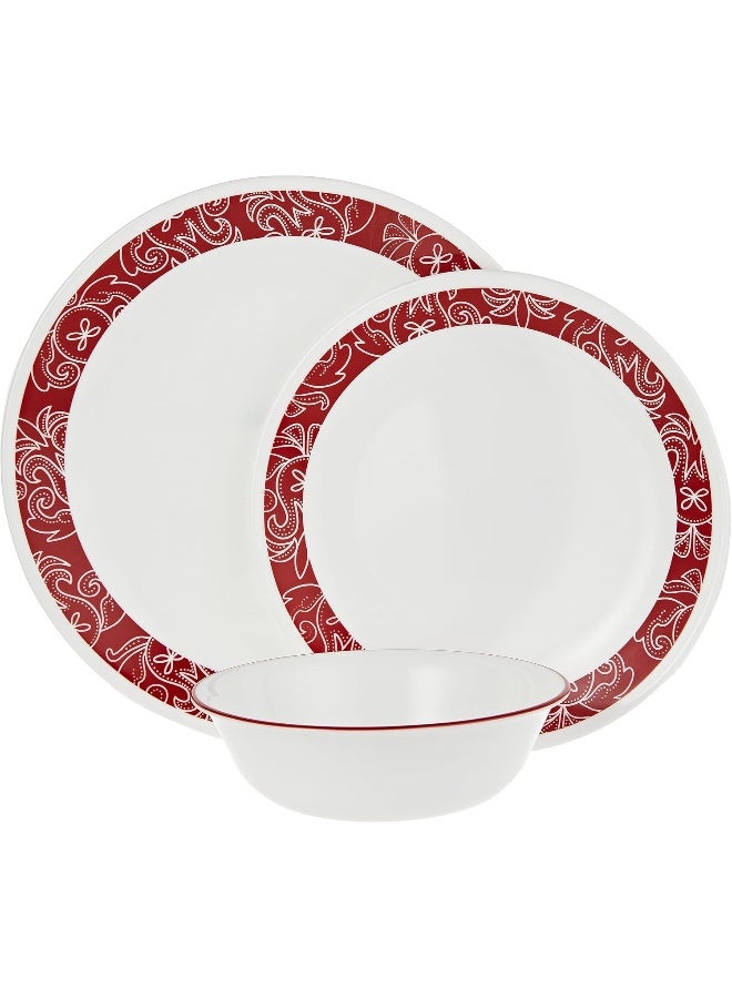Corelle طقم عشاء كوريل زجاج فيتريل بندهاني مقاوم للكسر والتشقق - Image 2