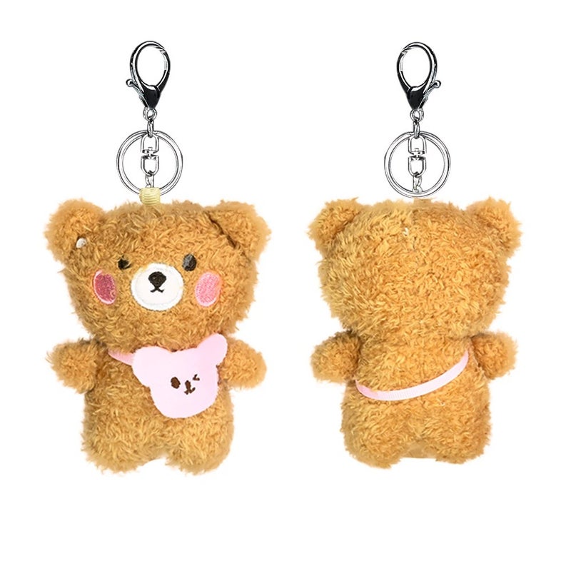 Y&D Cute Multi Colors Plush Bear Keychain Toy Key Ring Hare Pompom Plush Dolls Toy Girls Bag Car Key Pendant Plush Charm - Image 1