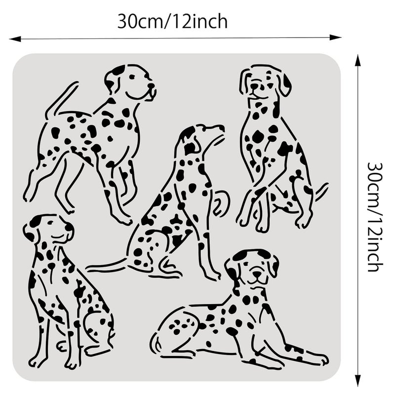 BENECREAT 12x12 inch Dog Pattern PET Drawing Painting Stencils, Plastic Reusable Stencil Template for DIY Crafts Drawing Scrapbook, Photo Album - Image 2