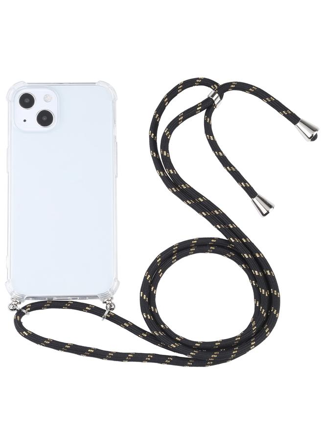 Zaboon Case For iPhone 13 mini Four-corner Shockproof Transparent TPU Protective Case with Lanyard - Image 1