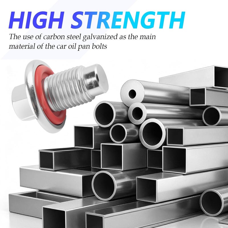 CXCCOI سدادات تصريف زيت المح��ك البديلة للسيارات M14x1.5 مع 6 قطع من حشية سدادة تصريف الزيت OEM ZZM2-10-407، صامولة سد زيت السيارات القياسية متوافقة مع كاواساكي وهوندا، سدادات تصريف حوض الزيت (M14x1.5) - Image 3