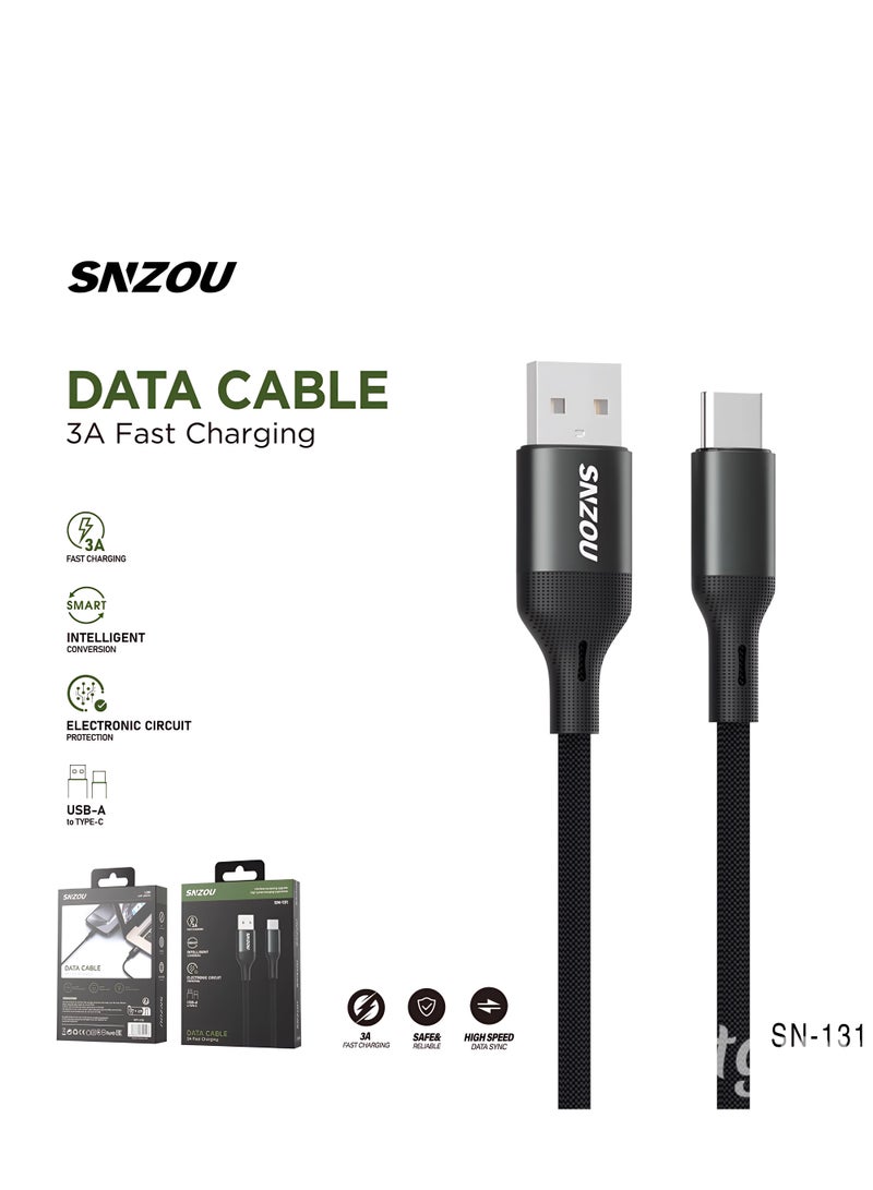 SNZOU Snzou Smart Charge 3A USB-A to Type-C Cable 1M sn-131 fast charging - Image 2
