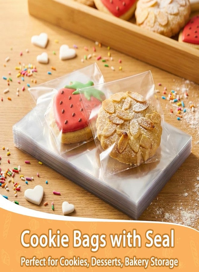 POSTANTIN Cookie Bags with Seal, 400 Pcs (4x6 Inches Self Sealing Cellophane Bag, Individual Clear Sealable Treat Packaging for Party Favors, Baked Goods, Snacks & Candy - Image 2